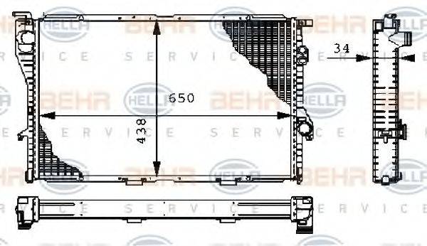 BEHR HELLA SERVICE 8MK376711111 Радиатор, охлаждение двигателя