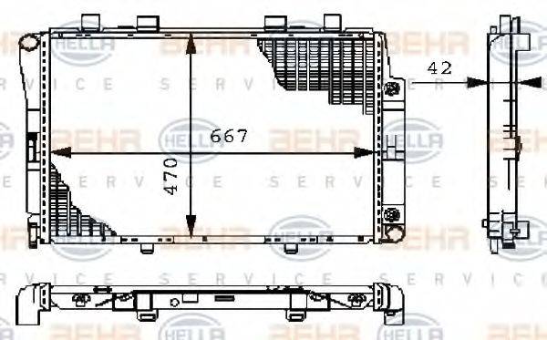 BEHR HELLA SERVICE 8MK376711161 Радиатор, охлаждение двигателя