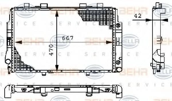 BEHR HELLA SERVICE 8MK376711171 Радиатор, охлаждение двигателя