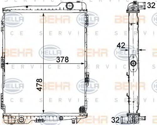 BEHR HELLA SERVICE 8MK376711271 Радиатор, охлаждение двигателя