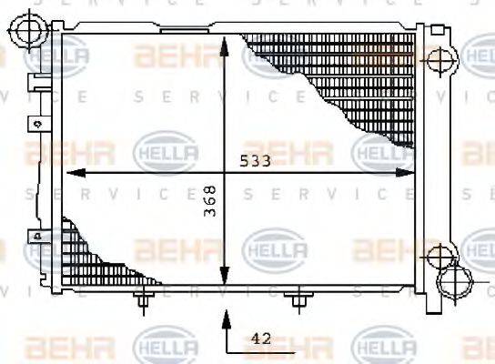 BEHR HELLA SERVICE 8MK376711351 Радиатор, охлаждение двигателя