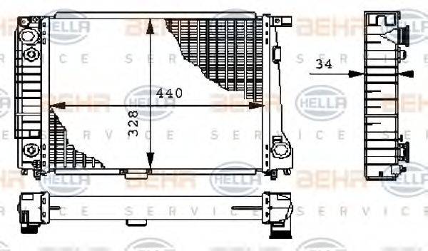 BEHR HELLA SERVICE 8MK376711421 Радиатор, охлаждение двигателя