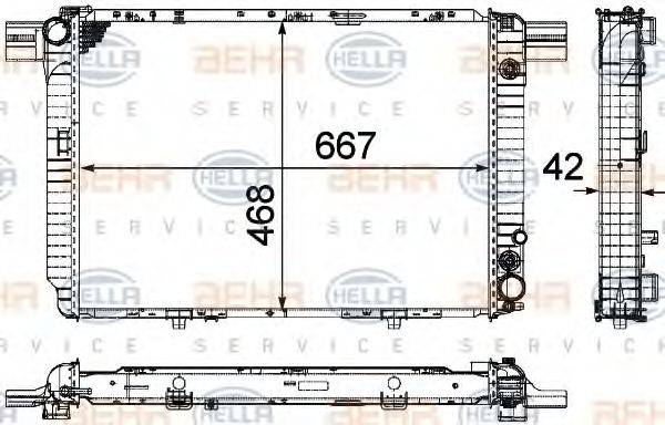 BEHR HELLA SERVICE 8MK376711461 Радиатор, охлаждение двигателя