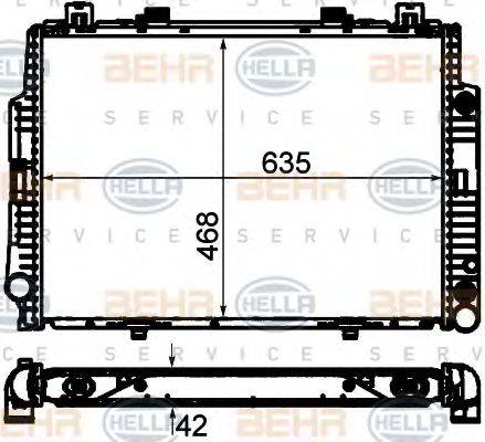 BEHR HELLA SERVICE 8MK376711511 Радиатор, охлаждение двигателя