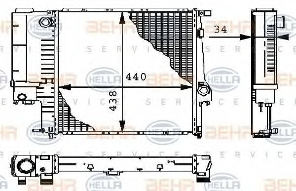 BEHR HELLA SERVICE 8MK376711571 Радиатор, охлаждение двигателя