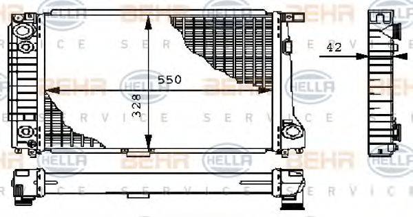 BEHR HELLA SERVICE 8MK376711661 Радиатор, охлаждение двигателя