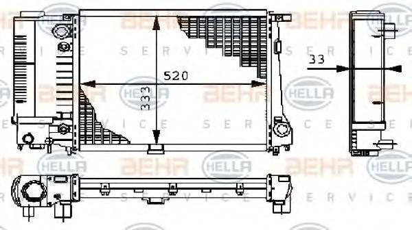 BEHR HELLA SERVICE 8MK376711671 Радиатор, охлаждение двигателя