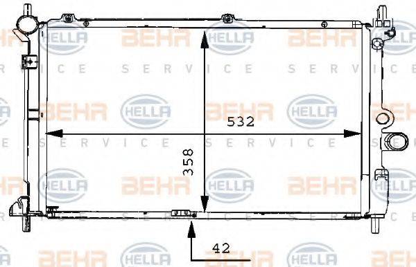 BEHR HELLA SERVICE 8MK376711761 Радиатор, охлаждение двигателя