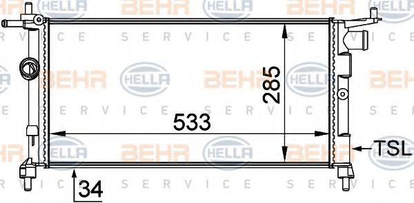 BEHR HELLA SERVICE 8MK376712001 Радиатор, охлаждение двигателя