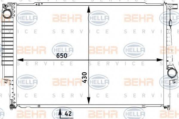 BEHR HELLA SERVICE 8MK376712121 Радиатор, охлаждение двигателя