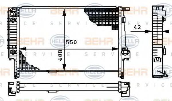BEHR HELLA SERVICE 8MK376712181 Радиатор, охлаждение двигателя