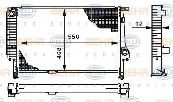 BEHR HELLA SERVICE 8MK376712191 Радиатор, охлаждение двигателя