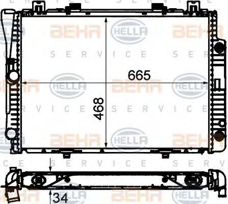 BEHR HELLA SERVICE 8MK376712201 Радиатор, охлаждение двигателя