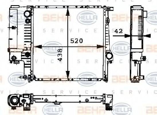 BEHR HELLA SERVICE 8MK376712221 Радиатор, охлаждение двигателя
