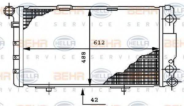 BEHR HELLA SERVICE 8MK376712261 Радиатор, охлаждение двигателя