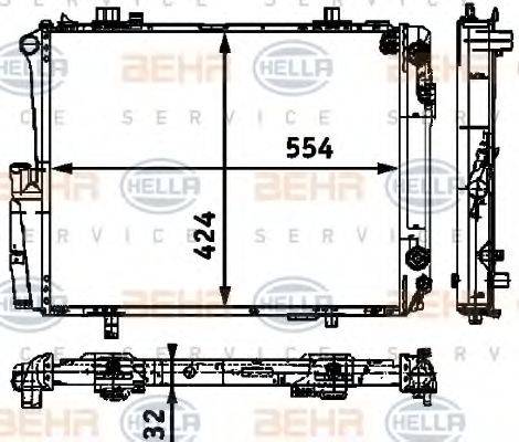 BEHR HELLA SERVICE 8MK376712531 Радиатор, охлаждение двигателя