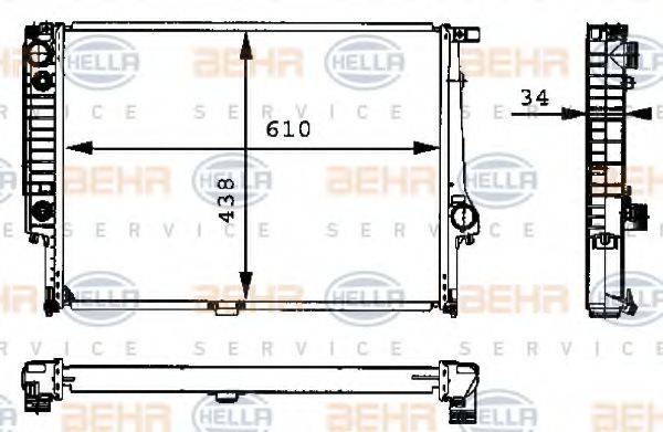 BEHR HELLA SERVICE 8MK376713071 Радиатор, охлаждение двигателя