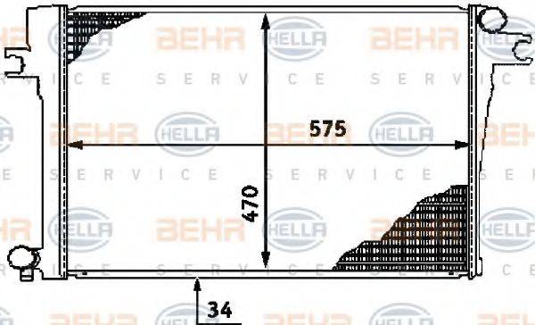 BEHR HELLA SERVICE 8MK376713231 Радиатор, охлаждение двигателя