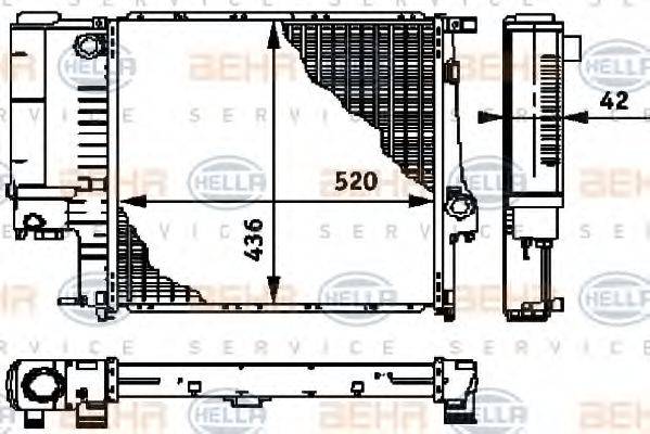 BEHR HELLA SERVICE 8MK376713241 Радиатор, охлаждение двигателя
