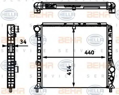 BEHR HELLA SERVICE 8MK376713561 Радиатор, охлаждение двигателя