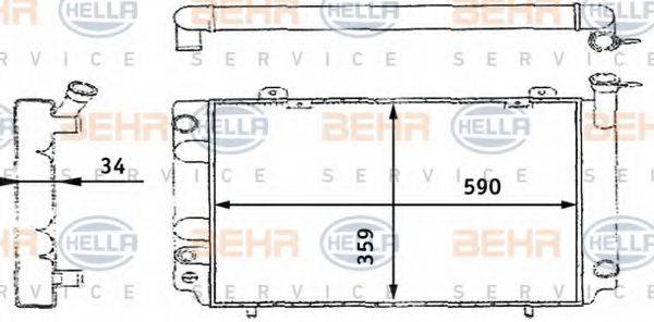 BEHR HELLA SERVICE 8MK376713621 Радиатор, охлаждение двигателя