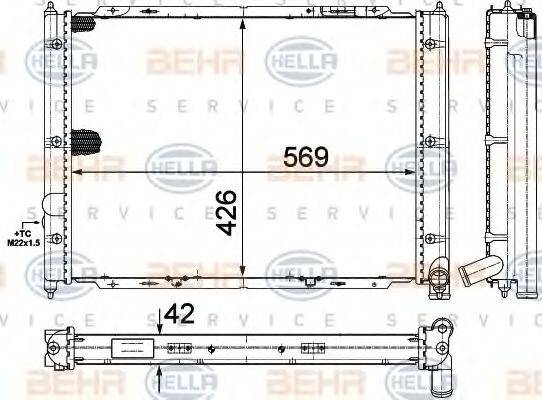 BEHR HELLA SERVICE 8MK376713631 Радиатор, охлаждение двигателя