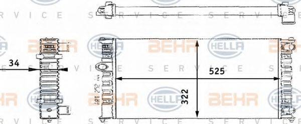 BEHR HELLA SERVICE 8MK376713721 Радиатор, охлаждение двигателя