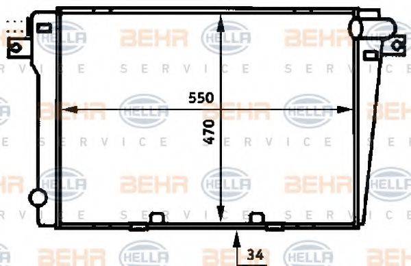 BEHR HELLA SERVICE 8MK376714021 Радиатор, охлаждение двигателя