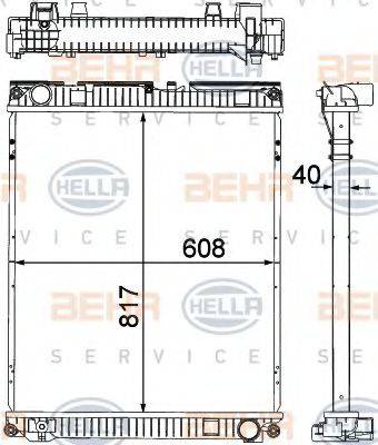 BEHR HELLA SERVICE 8MK376714211 Радиатор, охлаждение двигателя