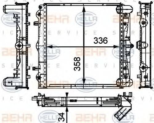 BEHR HELLA SERVICE 8MK376714291 Радиатор, охлаждение двигателя