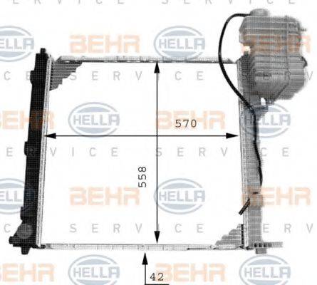 BEHR HELLA SERVICE 8MK376714301 Радиатор, охлаждение двигателя