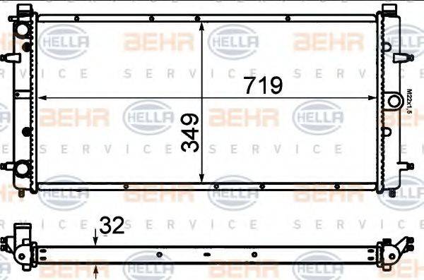 BEHR HELLA SERVICE 8MK376714481 Радиатор, охлаждение двигателя