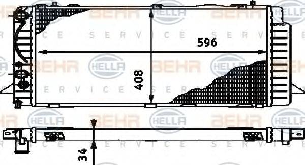 BEHR HELLA SERVICE 8MK376714621 Радиатор, охлаждение двигателя
