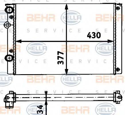 BEHR HELLA SERVICE 8MK376714651 Радиатор, охлаждение двигателя