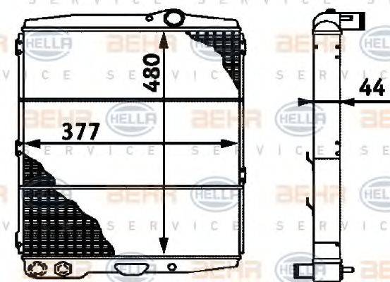BEHR HELLA SERVICE 8MK376714721 Радиатор, охлаждение двигателя