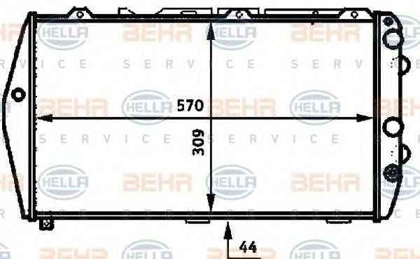 BEHR HELLA SERVICE 8MK376715141 Радиатор, охлаждение двигателя