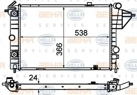 BEHR HELLA SERVICE 8MK376715731 Радиатор, охлаждение двигателя