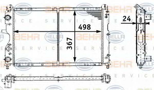 BEHR HELLA SERVICE 8MK376716171 Радиатор, охлаждение двигателя