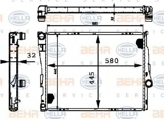 BEHR HELLA SERVICE 8MK376716251 Радиатор, охлаждение двигателя