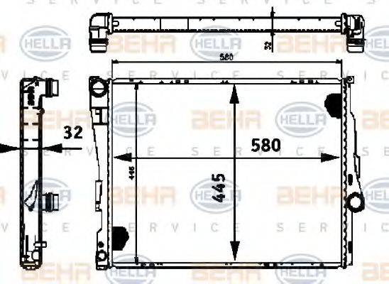 BEHR HELLA SERVICE 8MK376716261 Радиатор, охлаждение двигателя