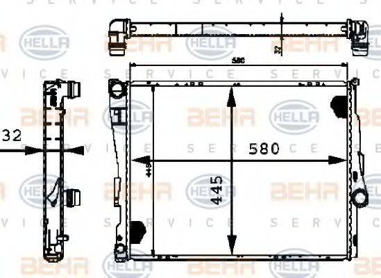 BEHR HELLA SERVICE 8MK376716271 Радиатор, охлаждение двигателя