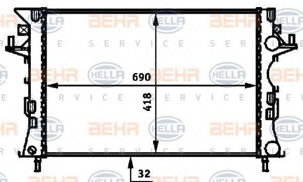 BEHR HELLA SERVICE 8MK376716301 Радиатор, охлаждение двигателя