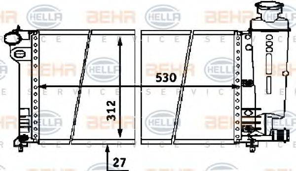 BEHR HELLA SERVICE 8MK376716451 Радиатор, охлаждение двигателя