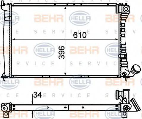 BEHR HELLA SERVICE 8MK376716501 Радиатор, охлаждение двигателя