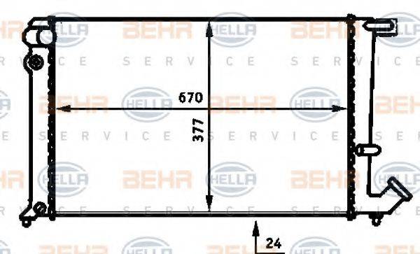 BEHR HELLA SERVICE 8MK376716591 Радиатор, охлаждение двигателя