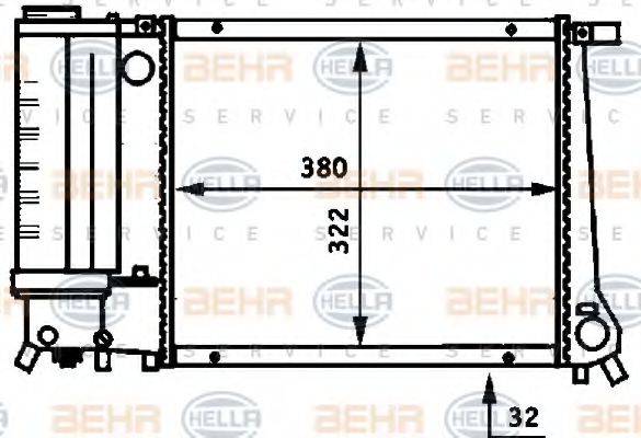 BEHR HELLA SERVICE 8MK376717221 Радиатор, охлаждение двигателя
