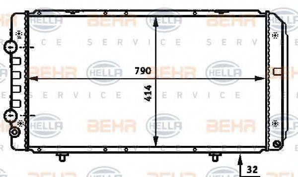 BEHR HELLA SERVICE 8MK376717281 Радиатор, охлаждение двигателя