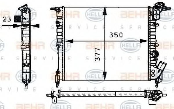 BEHR HELLA SERVICE 8MK376717361 Радиатор, охлаждение двигателя