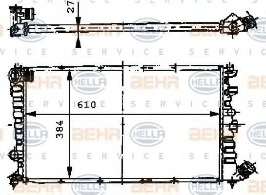 BEHR HELLA SERVICE 8MK376717481 Радиатор, охлаждение двигателя