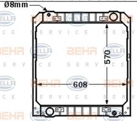 BEHR HELLA SERVICE 8MK376717561 Радиатор, охлаждение двигателя